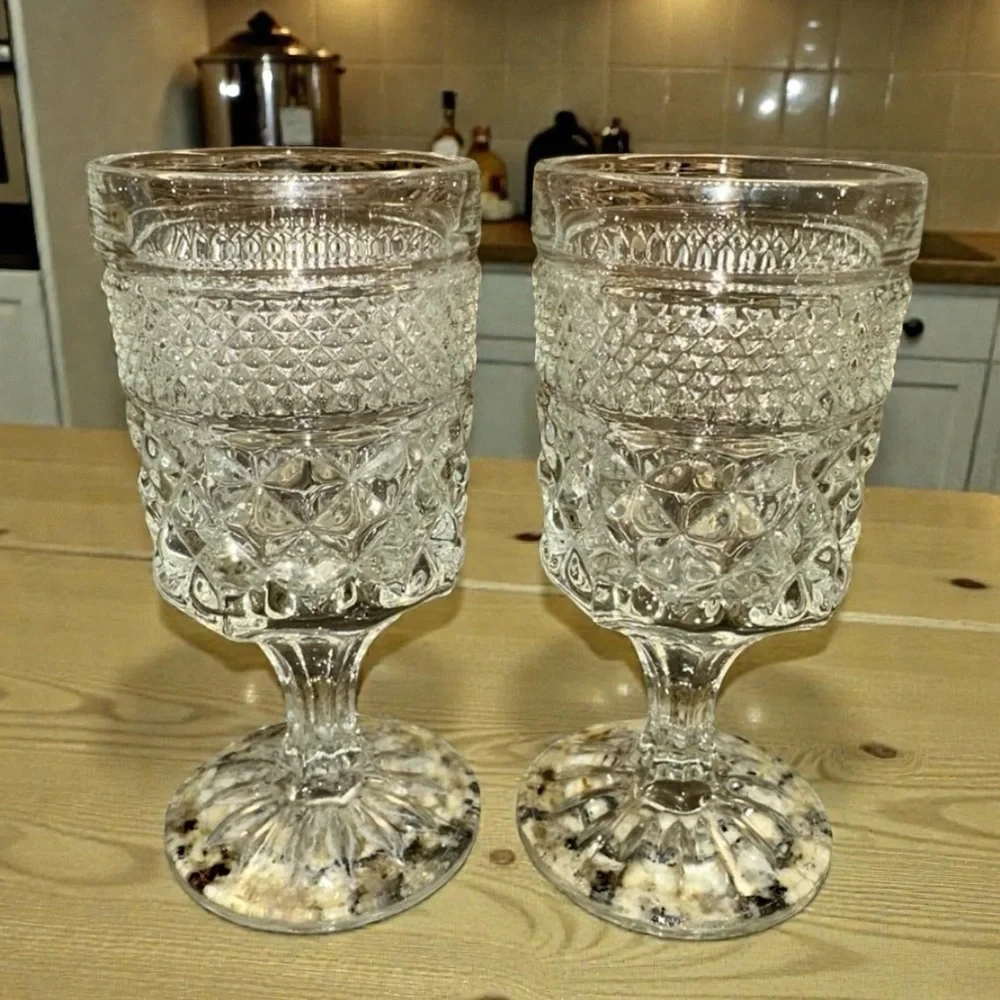 Vintage Anchor Hocking Wexford Water Goblet Glasses 5.25